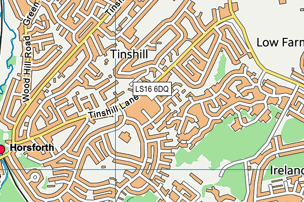 LS16 6DQ map - OS VectorMap District (Ordnance Survey)