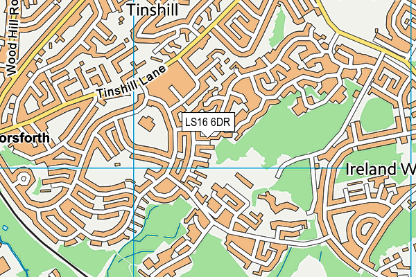 LS16 6DR map - OS VectorMap District (Ordnance Survey)