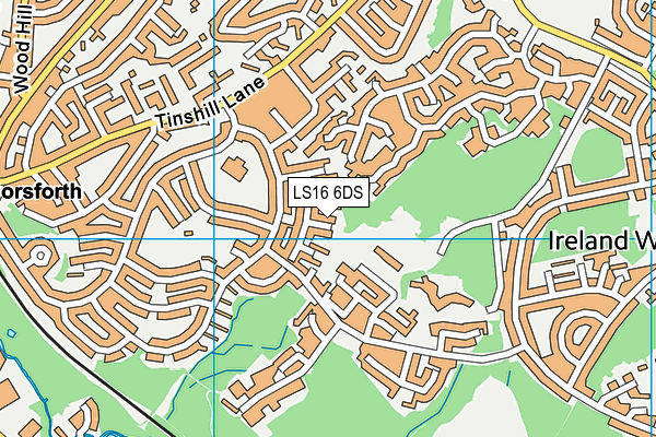 LS16 6DS map - OS VectorMap District (Ordnance Survey)