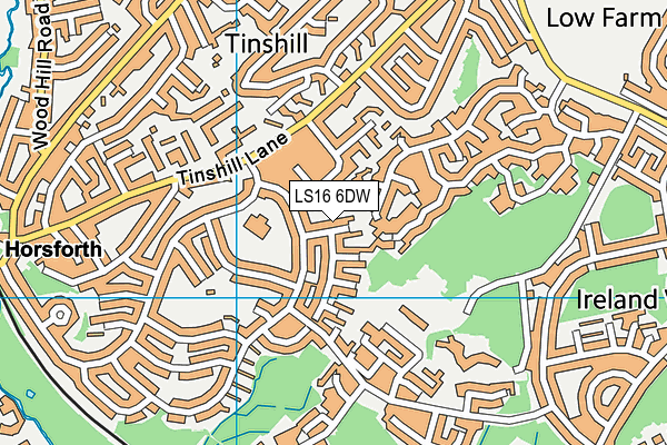 LS16 6DW map - OS VectorMap District (Ordnance Survey)