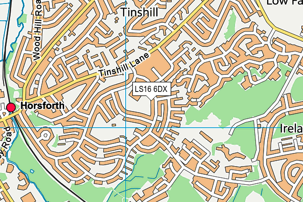 LS16 6DX map - OS VectorMap District (Ordnance Survey)
