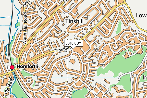 LS16 6DY map - OS VectorMap District (Ordnance Survey)