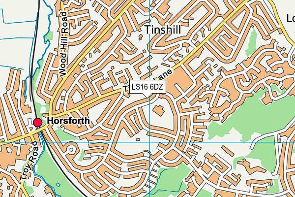 LS16 6DZ map - OS VectorMap District (Ordnance Survey)