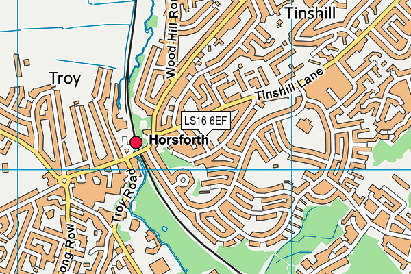 LS16 6EF map - OS VectorMap District (Ordnance Survey)