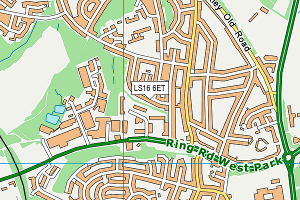 LS16 6ET map - OS VectorMap District (Ordnance Survey)