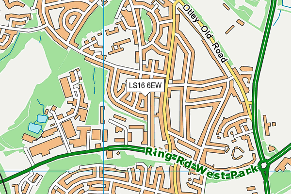 LS16 6EW map - OS VectorMap District (Ordnance Survey)