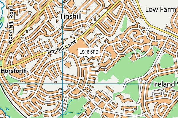 LS16 6FD map - OS VectorMap District (Ordnance Survey)