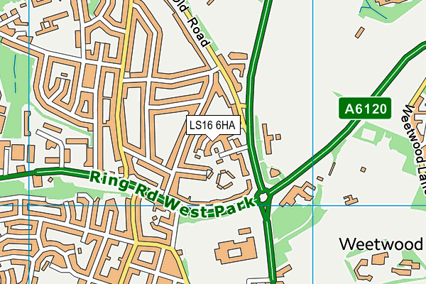 LS16 6HA map - OS VectorMap District (Ordnance Survey)