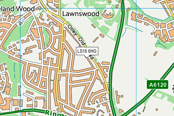 LS16 6HG map - OS VectorMap District (Ordnance Survey)