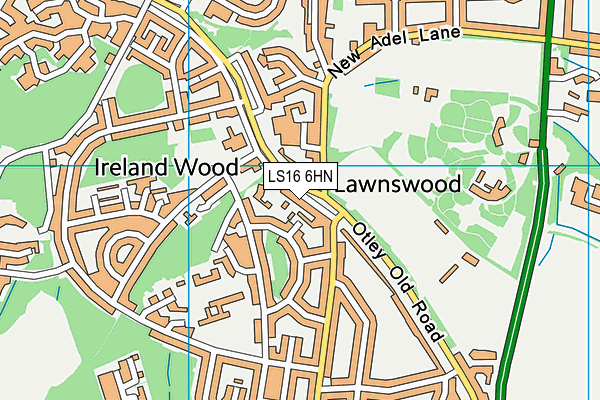 LS16 6HN map - OS VectorMap District (Ordnance Survey)