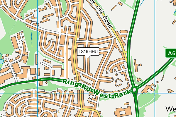 LS16 6HU map - OS VectorMap District (Ordnance Survey)