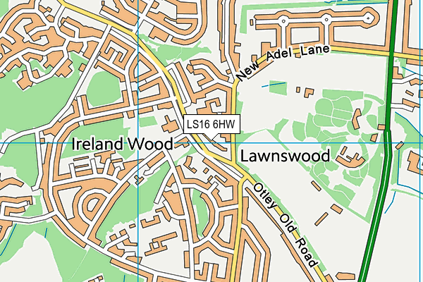 LS16 6HW map - OS VectorMap District (Ordnance Survey)