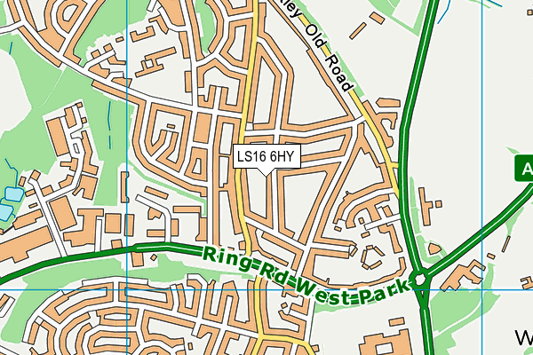 LS16 6HY map - OS VectorMap District (Ordnance Survey)