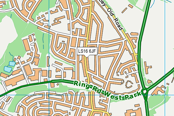 LS16 6JF map - OS VectorMap District (Ordnance Survey)