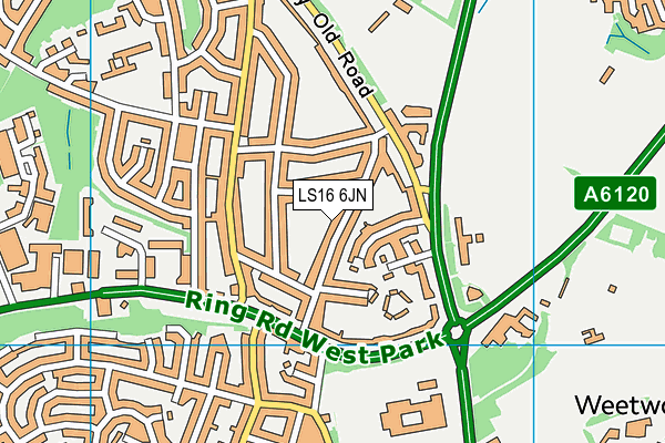 LS16 6JN map - OS VectorMap District (Ordnance Survey)