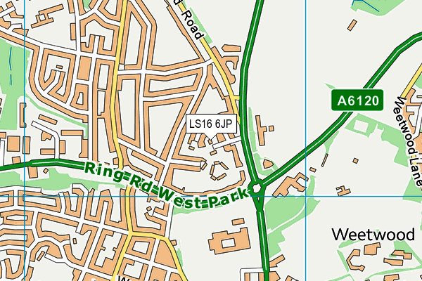 LS16 6JP map - OS VectorMap District (Ordnance Survey)