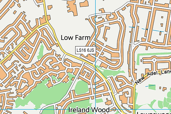 LS16 6JS map - OS VectorMap District (Ordnance Survey)