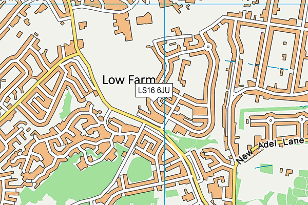 LS16 6JU map - OS VectorMap District (Ordnance Survey)