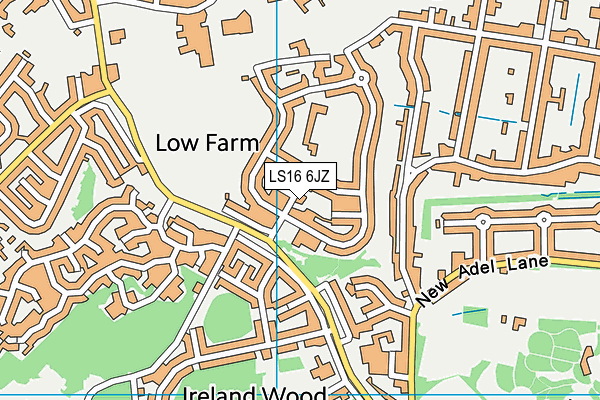 LS16 6JZ map - OS VectorMap District (Ordnance Survey)