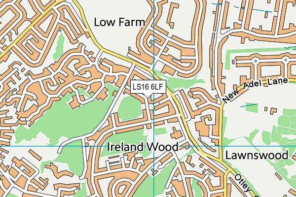 LS16 6LF map - OS VectorMap District (Ordnance Survey)