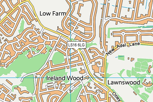 LS16 6LG map - OS VectorMap District (Ordnance Survey)
