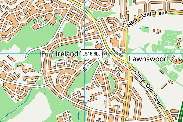 LS16 6LJ map - OS VectorMap District (Ordnance Survey)