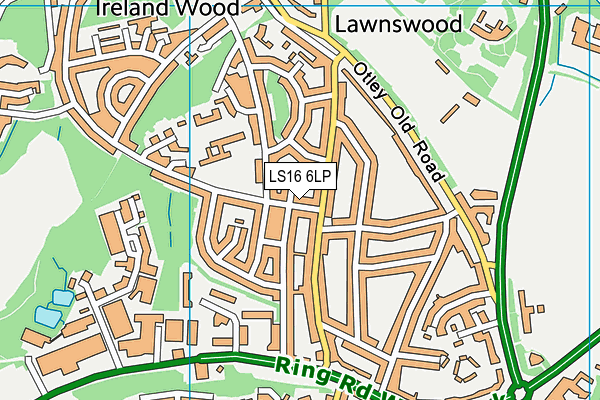 LS16 6LP map - OS VectorMap District (Ordnance Survey)