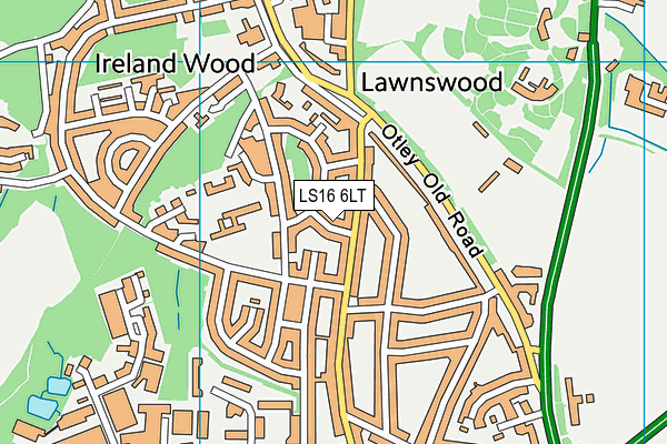 LS16 6LT map - OS VectorMap District (Ordnance Survey)