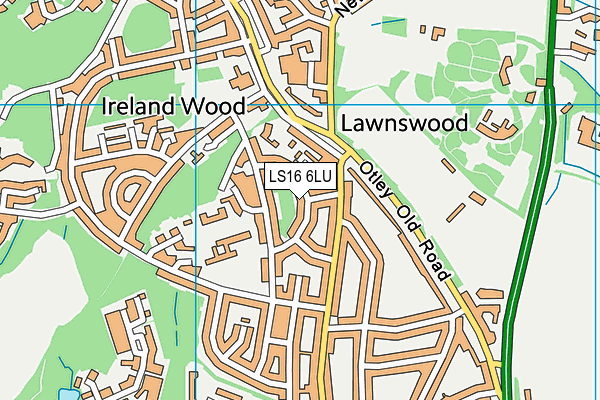 LS16 6LU map - OS VectorMap District (Ordnance Survey)