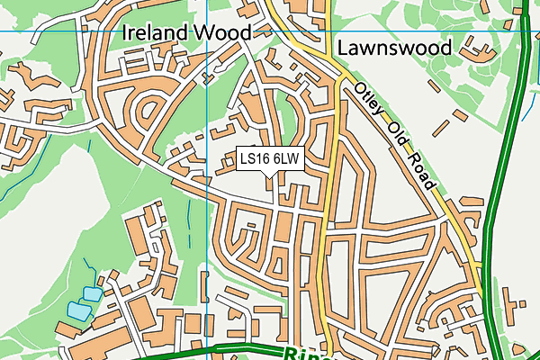 LS16 6LW map - OS VectorMap District (Ordnance Survey)