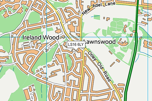 LS16 6LY map - OS VectorMap District (Ordnance Survey)