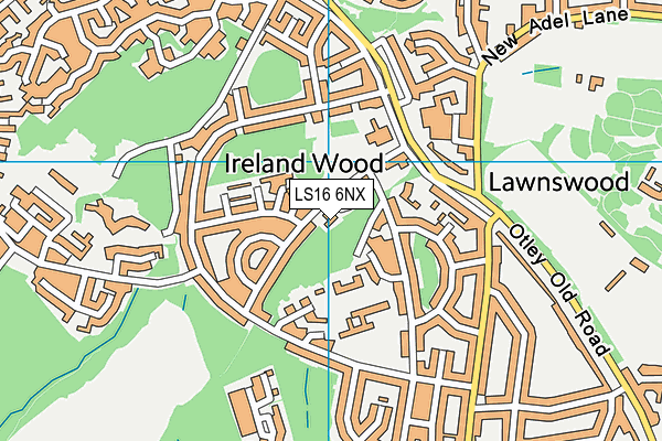LS16 6NX map - OS VectorMap District (Ordnance Survey)