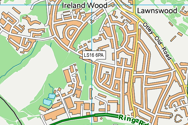 LS16 6PA map - OS VectorMap District (Ordnance Survey)
