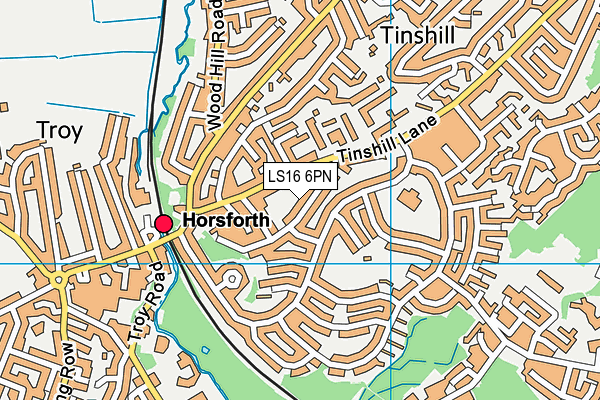 LS16 6PN map - OS VectorMap District (Ordnance Survey)