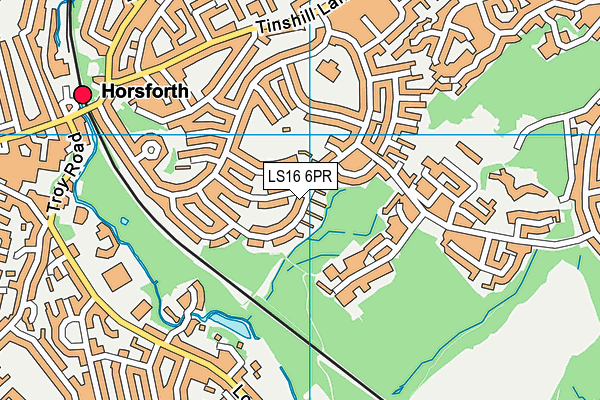 LS16 6PR map - OS VectorMap District (Ordnance Survey)
