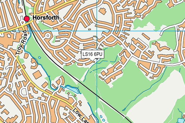 LS16 6PU map - OS VectorMap District (Ordnance Survey)