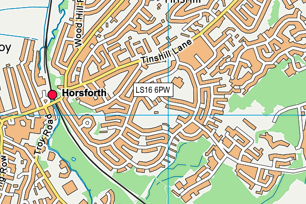 LS16 6PW map - OS VectorMap District (Ordnance Survey)