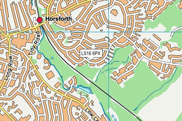 LS16 6PX map - OS VectorMap District (Ordnance Survey)