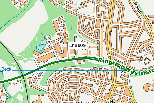 LS16 6QG map - OS VectorMap District (Ordnance Survey)