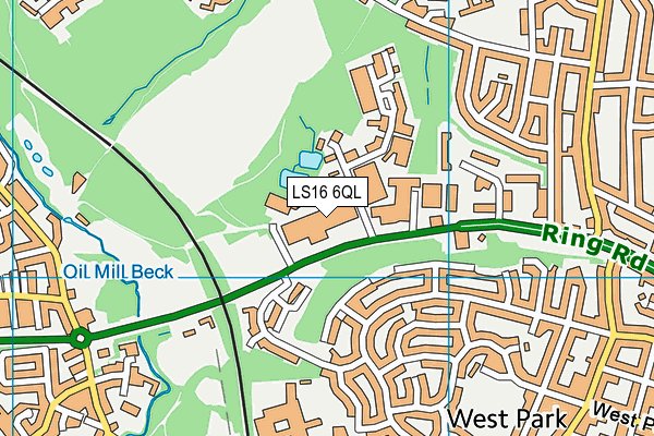 LS16 6QL map - OS VectorMap District (Ordnance Survey)