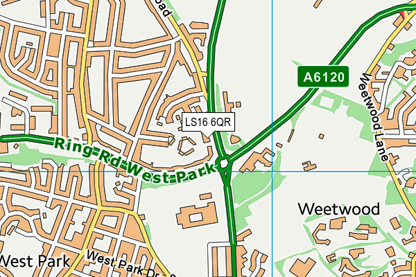 LS16 6QR map - OS VectorMap District (Ordnance Survey)