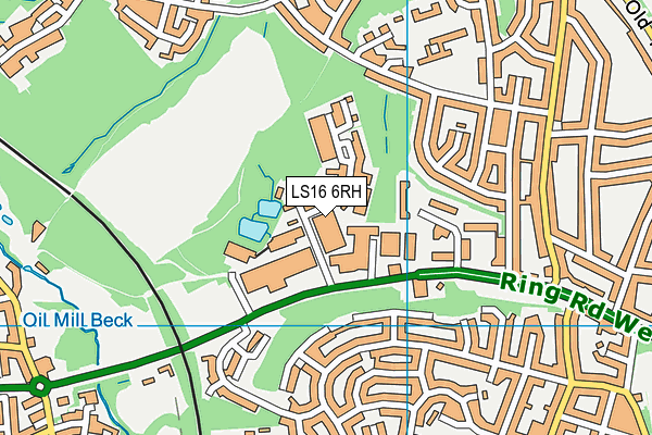 LS16 6RH map - OS VectorMap District (Ordnance Survey)