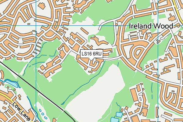 LS16 6RU map - OS VectorMap District (Ordnance Survey)