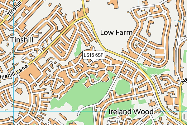 LS16 6SF map - OS VectorMap District (Ordnance Survey)