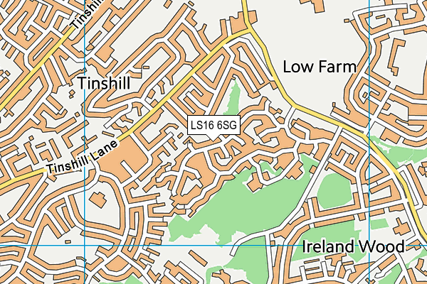 LS16 6SG map - OS VectorMap District (Ordnance Survey)