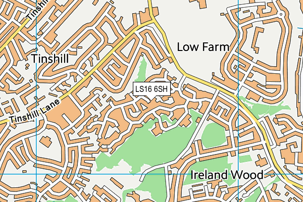 LS16 6SH map - OS VectorMap District (Ordnance Survey)