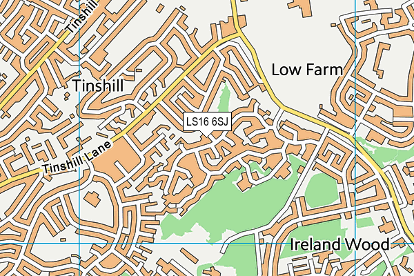 LS16 6SJ map - OS VectorMap District (Ordnance Survey)