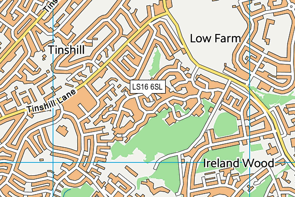 LS16 6SL map - OS VectorMap District (Ordnance Survey)