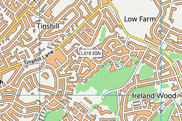 LS16 6SN map - OS VectorMap District (Ordnance Survey)