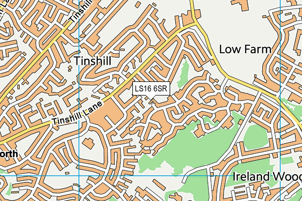 LS16 6SR map - OS VectorMap District (Ordnance Survey)